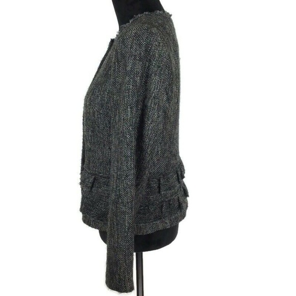 Talbot’s Women’s Tweed Ruffle Black & Grey Blazer - Picture 5 of 8
